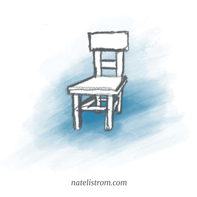 An illustration of a simple wooden chair