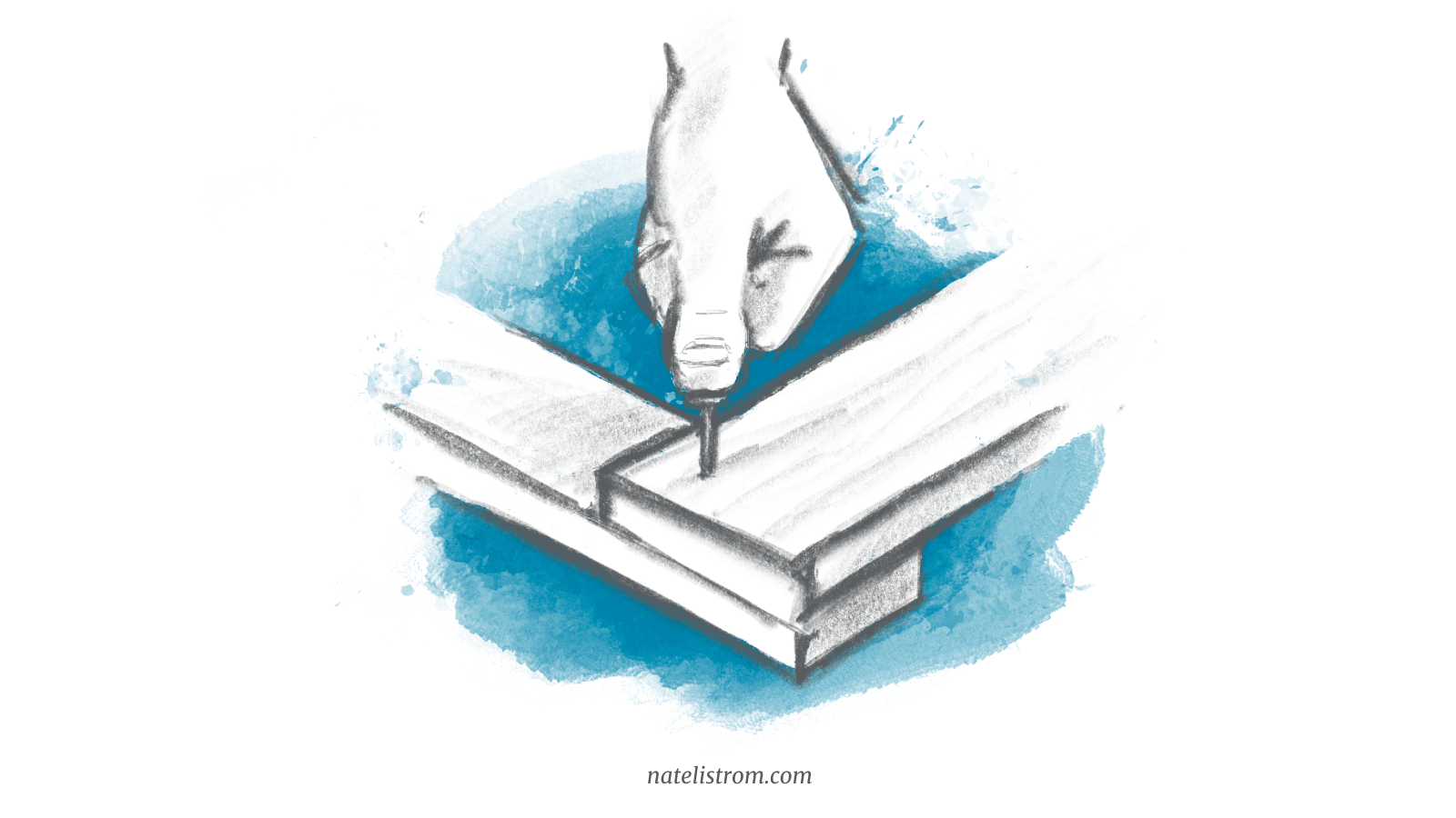 An illustration of a hand trying to push a nail into a board